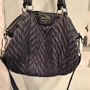 Coach Quilted Blue Shoulder Bag